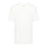 Jil Sander Vit Bomull T-shirt med Logotryck White, Herr