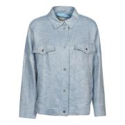 Herno Celeste Overshirt Jacka Blue, Dam