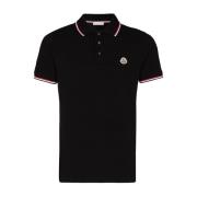 Moncler Klassisk Svart Polo Shirt med Logotyp Black, Herr