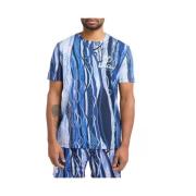 Carlo Colucci Herr T-Shirt med Tidlös Design Blue, Herr