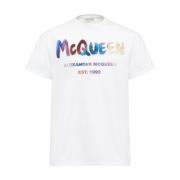Alexander McQueen Logotryck Bomull T-shirt från Alexander McQueen Whit...