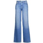 Cambio Stiliga Wide Jeans i Blått Blue, Dam