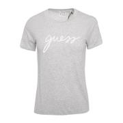 Guess Signature Logo T-Shirt - Grå Stretch Gray, Dam