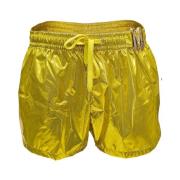 Moschino Metallisk Logo Shorts Yellow, Herr