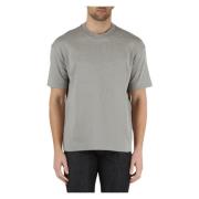 Emporio Armani T-shirt i tung bomull med tryckt logotyp Gray, Herr