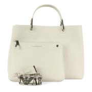 Emporio Armani Stor handväska med präglad logotyp White, Dam