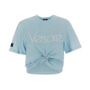 Versace Kortärmad bomullst-shirt Blue, Dam