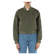Calvin Klein Jeans Quiltad bomberjacka med främre logotryck Green, Dam