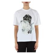 Calvin Klein Jeans Bomull T-shirt med Framsida Tryck White, Dam