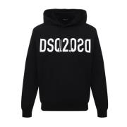 Dsquared2 Svart Bomullssweatshirt med Huva Black, Herr