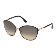 Tom Ford Penelope Sunglasses in Gold Black/Grey Beige Shaded Black, Da...