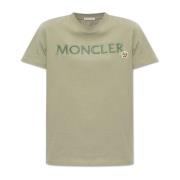 Moncler T-shirt med logotyp Green, Dam