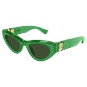 Bottega Veneta Green/Green Sunglasses Green, Dam