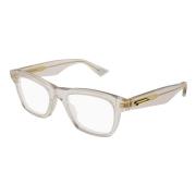 Bottega Veneta Transparent Beige Glasögonbågar Gray, Unisex