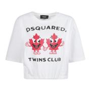 Dsquared2 T-shirts och Polos med Logo Print Multicolor, Dam