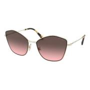 Miu Miu Pale Gold/Pink Grey Shaded Sunglasses Gray, Dam