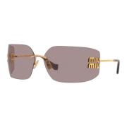 Miu Miu Gold/Light Violet Sunglasses SMU 54Ys Yellow, Dam