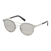 Ermenegildo Zegna Ez0085 Sunglasses, Shiny Palladium/Grey Gray, Dam