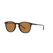 Oliver Peoples Svart/Cognac Solglasögon Finley 1993 SUN Brown, Unisex