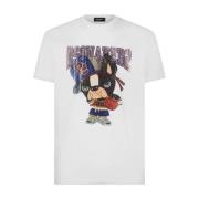 Dsquared2 Cool Fit D2 Hund T-Shirt White, Herr