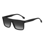 Hugo Boss Matte Black/Grey Shaded Sunglasses Black, Herr
