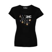 Elisabetta Franchi Svarta T-shirts och Polos Black, Dam
