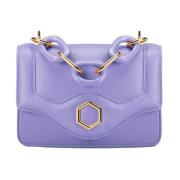 Hibourama Ikonisk Liten Tiffany Läder Väska Purple, Dam