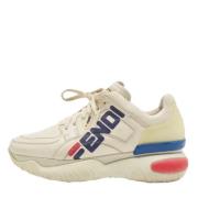 Fendi Vintage Pre-owned Laeder sneakers Beige, Dam