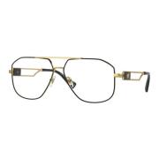 Versace Black Gold Eyewear Frames Black, Unisex