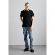 Versace Jeans Couture Svart Monogram Polotröja Black, Herr