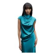 Ahlvar Gallery Lima siden satin topp Blue, Dam