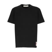 Golden Goose Svart bomulls-T-shirt med logopatch Black, Herr