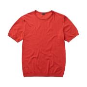 Blauer Stiliga Crew Neck T-shirts för Män Orange, Herr
