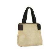 Prada Vintage Pre-owned Canvas handvskor Beige, Dam