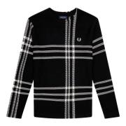 Fred Perry Round-neck Knitwear Black, Herr