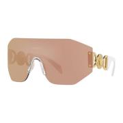 Versace Guld/brun roséguld solglasögon Pink, Unisex