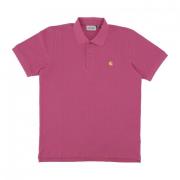 Carhartt Wip Pique Polo Magenta/Gold Streetwear Pink, Herr