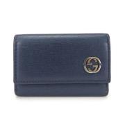 Gucci Vintage Pre-owned Laeder nyckelhllare Blue, Dam