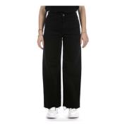 Amish Wide Trousers Black, Dam