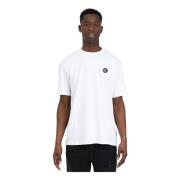 Just Cavalli Vit Logotyp Patch Ribbad Crewneck T-shirt White, Herr