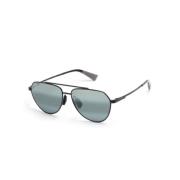Maui Jim Waiwai 634-02 Matte Black W/Grey Sunglasses Black, Unisex
