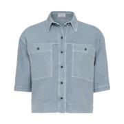 Brunello Cucinelli Blå Skjortor för Män Blue, Dam