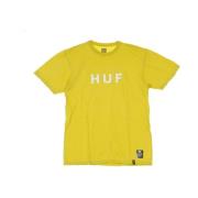 HUF Logo Tee Streetwear Essentials Sauterne Yellow, Herr