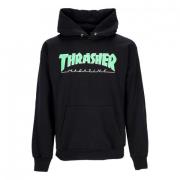 Thrasher Svart/Grön Outlined Hoodie Streetwear Black, Herr