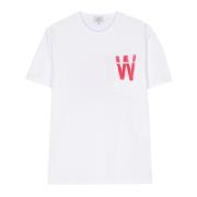 Woolrich Vit Crewneck T-shirt med Ficka White, Herr