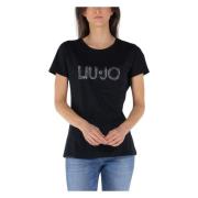 Liu Jo Strass T-shirt för kvinnor Black, Dam