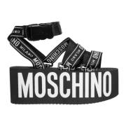 Moschino Logo Wedges Black, Dam