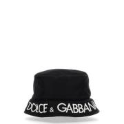 Dolce & Gabbana Svart och vit broderad logohatt Black, Unisex