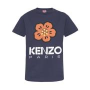 Kenzo Tryckt T-shirt Blue, Dam