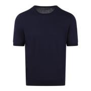 Tagliatore Bomullstickad T-shirt Ss24 Italien Blue, Herr